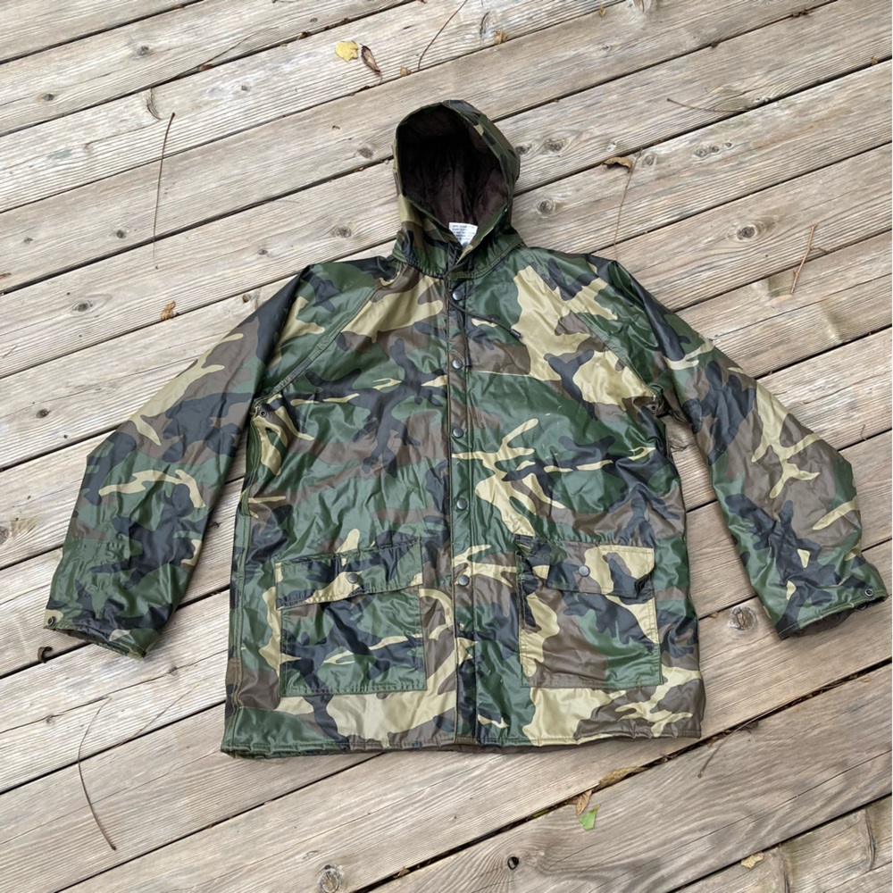 Winchester Hunting Rain Jacket Hooded Camo PVC Nylon Insulated Waterproof Small